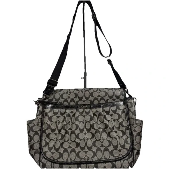 Coach‎ Ashley Signature Coated Canvas Flap Closure Messenger Diaper Shoulder Bag - Picture 2 of 16